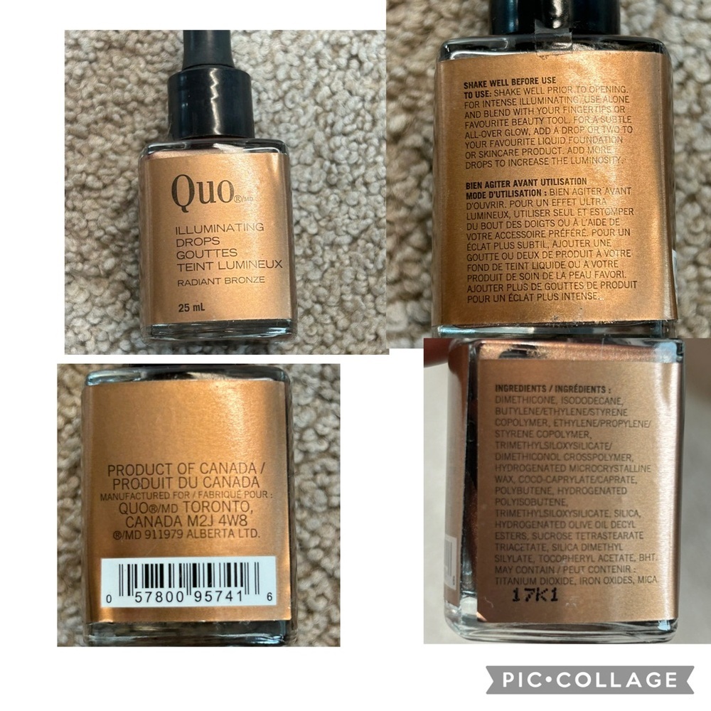 Quo makeup assorted bundle eyeshadow blush highlighter liquid illuminating drops - Picture 6 of 10